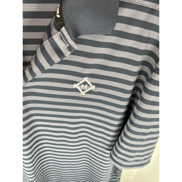 Nike‎ Golf Dri-Fit Short Sleeve Polo Shirt Men's Large Gray Black Stripe - Picture 5 of 6